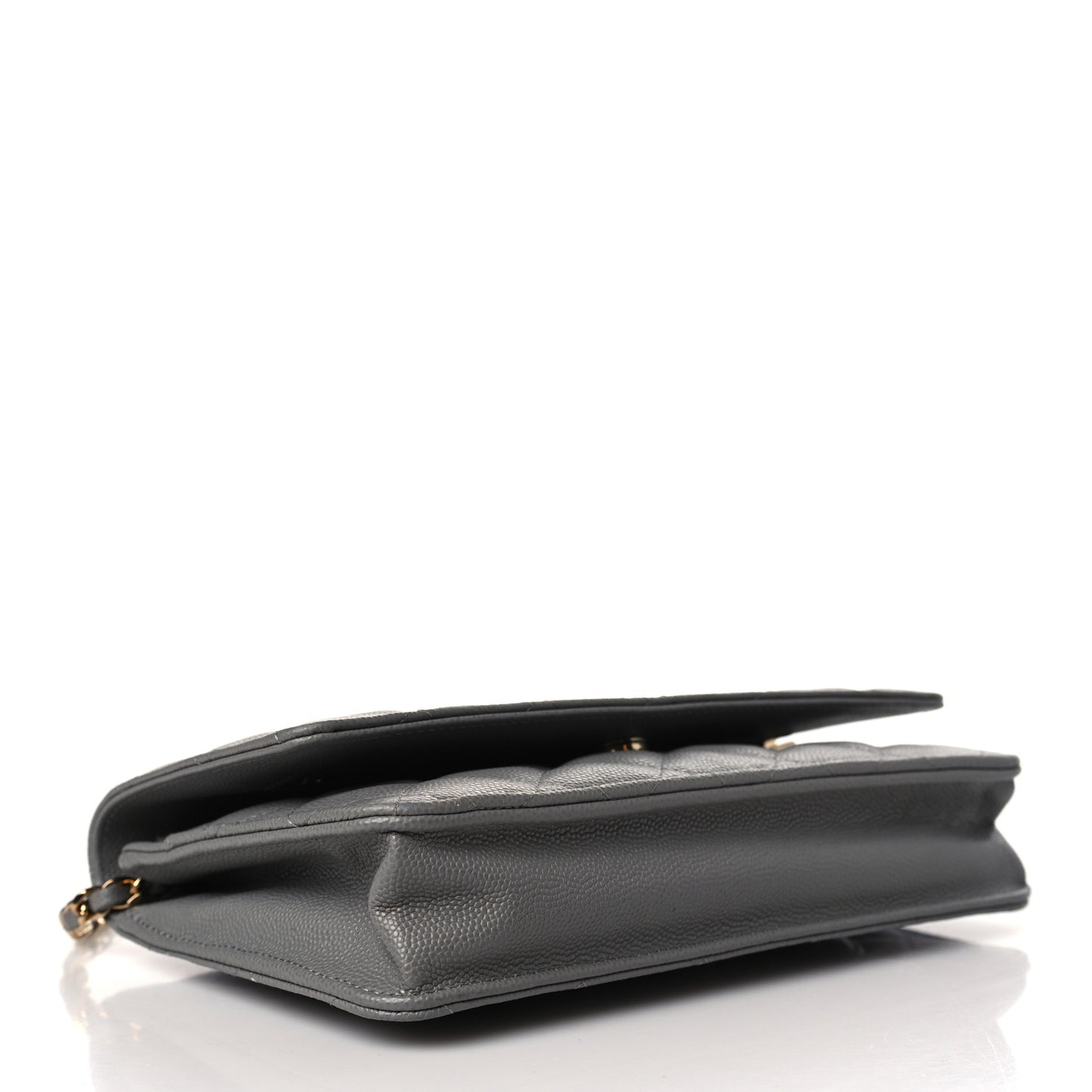 Caviar Quilted Wallet On Chain WOC Grey