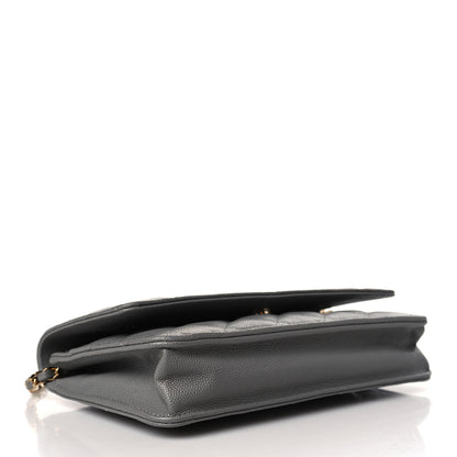 Chanel Caviar Quilted Wallet On Chain WOC Grey 4 of 11
