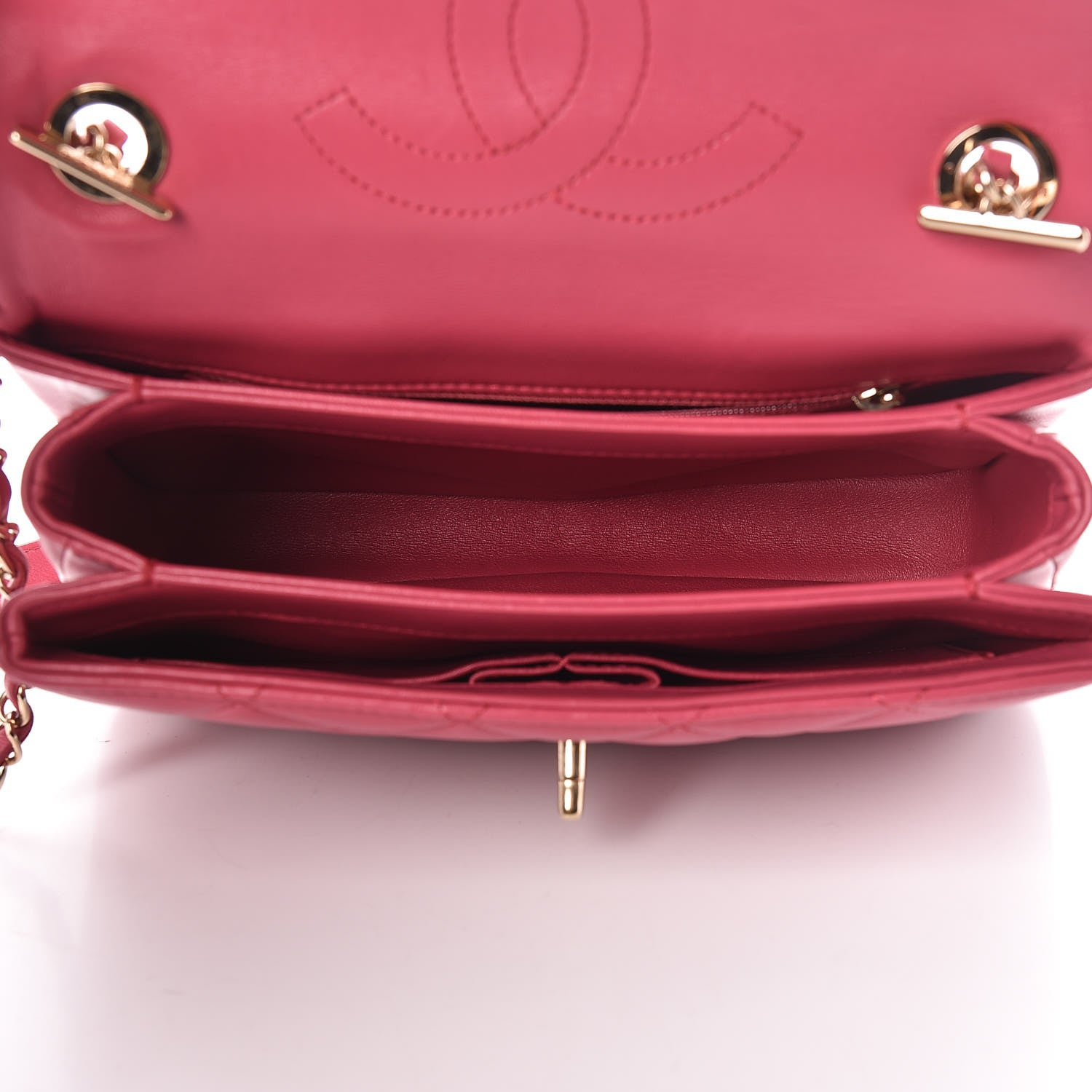 Chanel Lambskin Quilted Small Trendy CC Dual Handle Bag Dark Pink 5 of 13