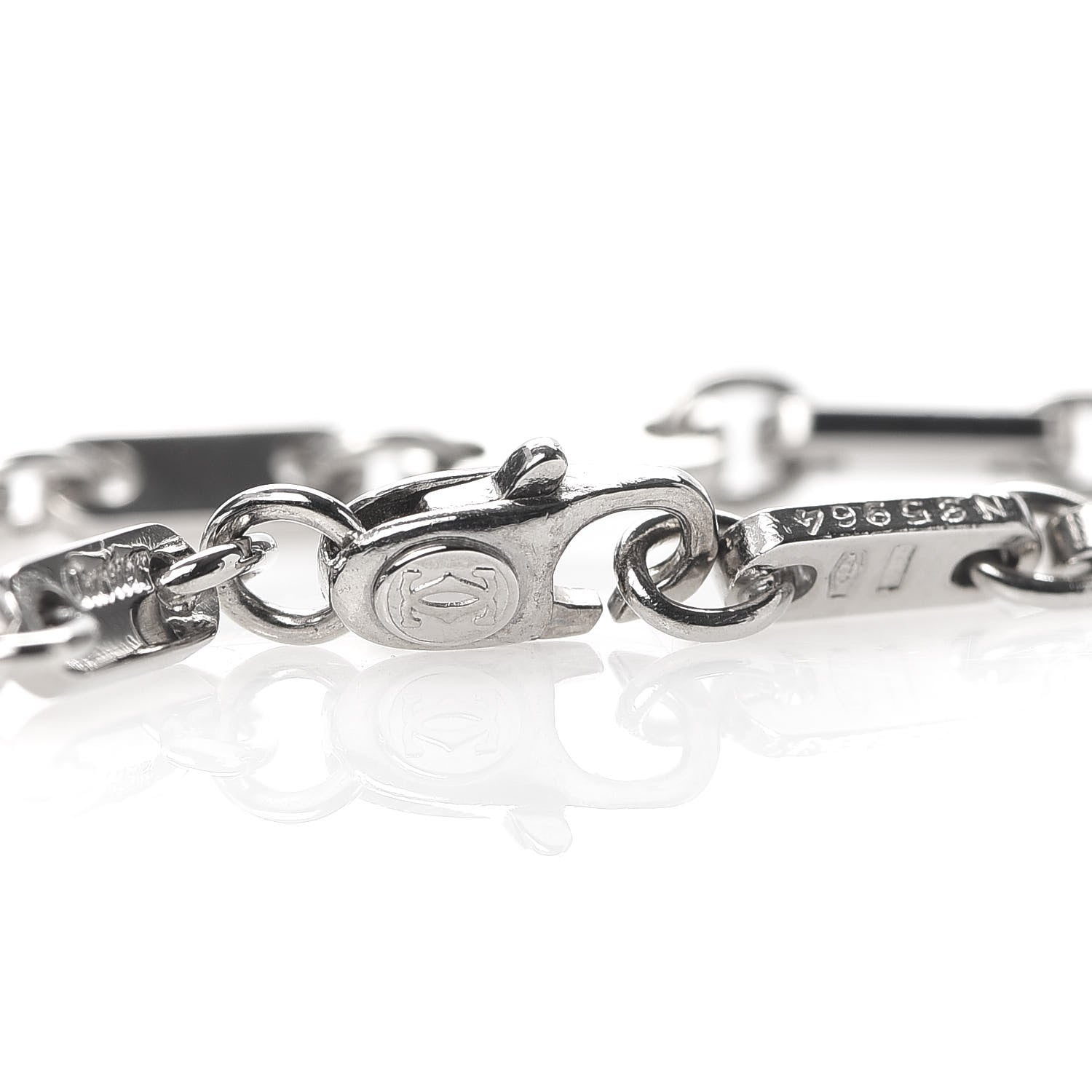 Cartier 18K White Gold 3.5mm Fidelity Link Bracelet 6 of 7