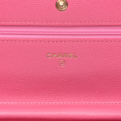 Chanel Caviar Quilted Wallet on Chain WOC Pink 6 of 11