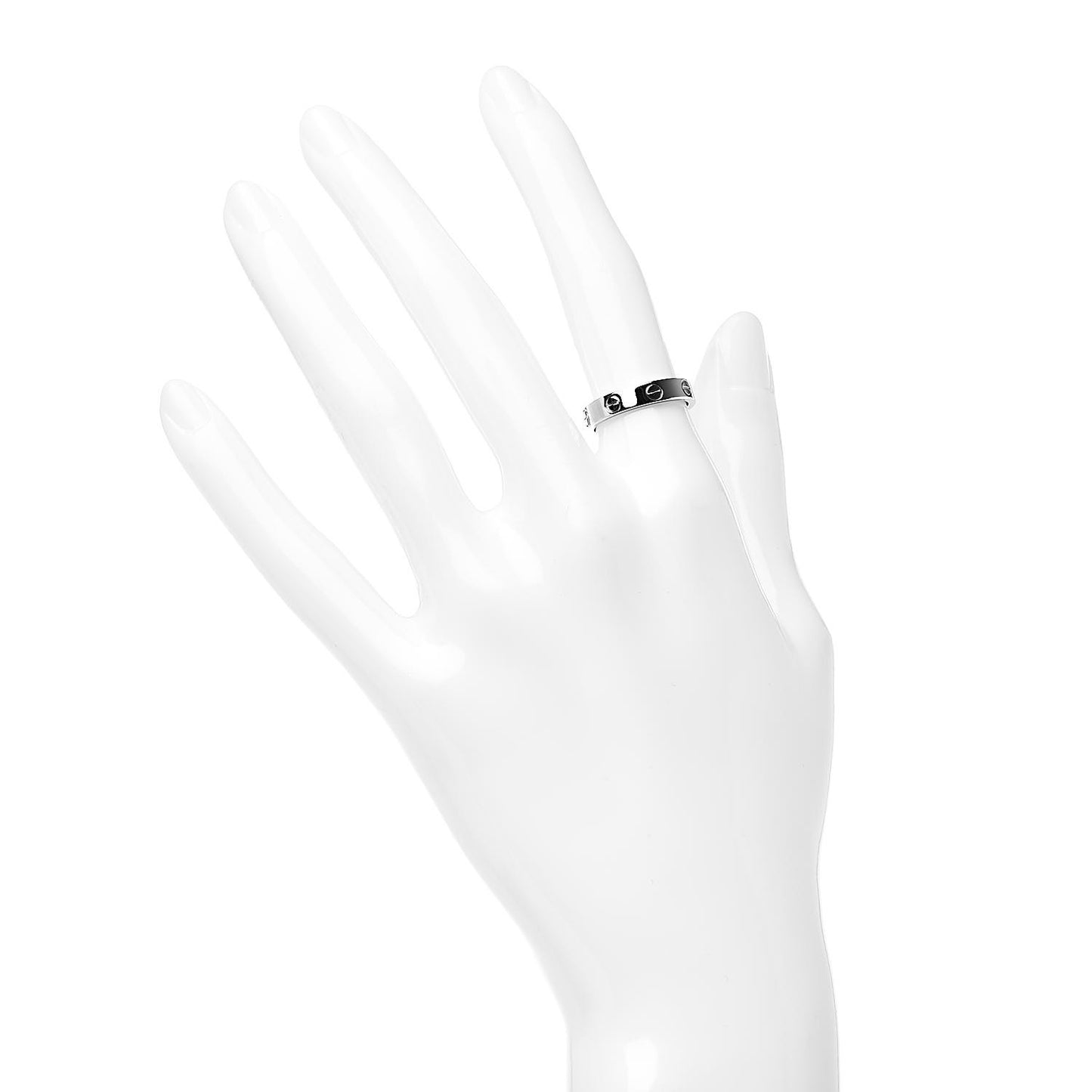 18K White Gold 3.5mm LOVE Wedding Band Ring 50 5.25