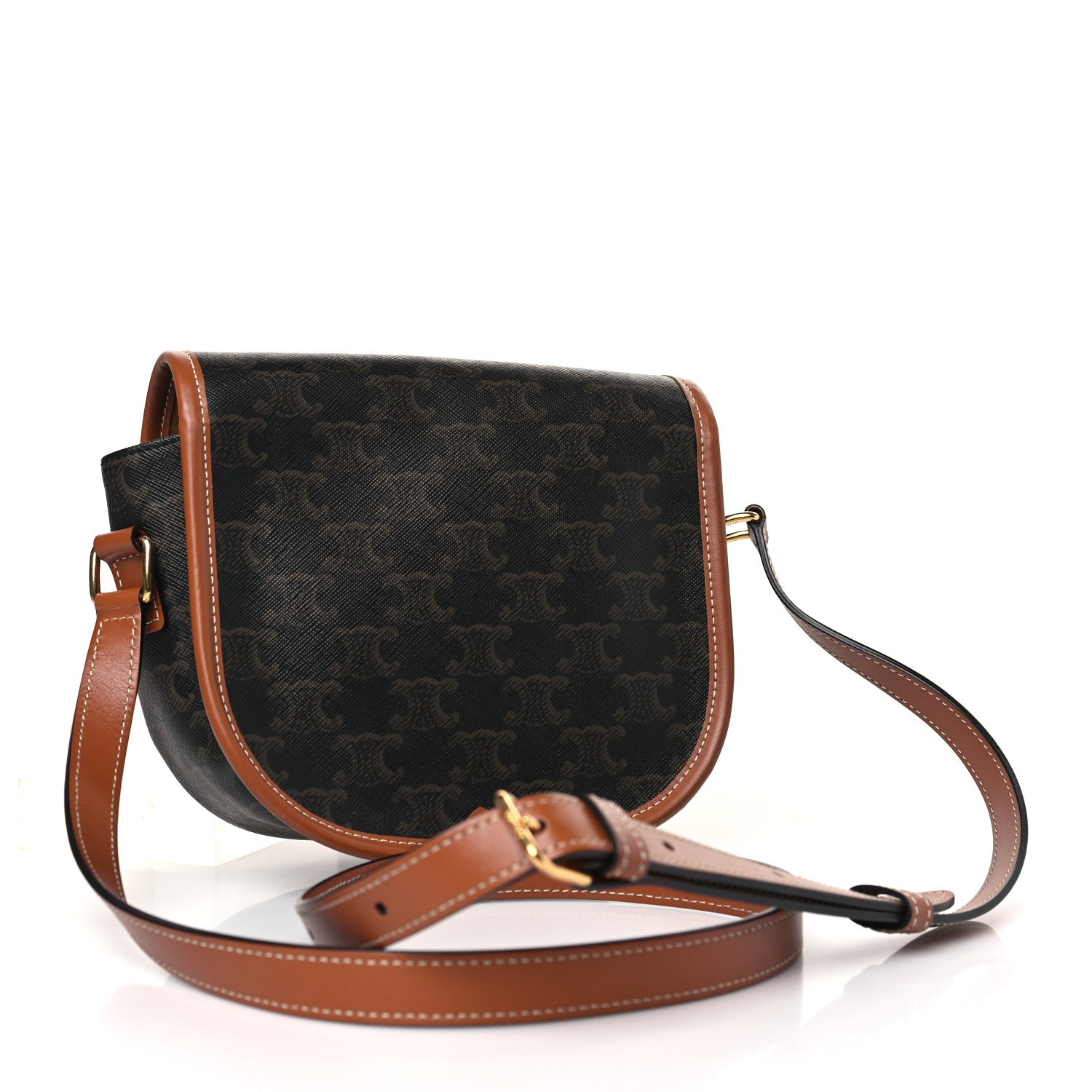Celine Triomphe Canvas Folco Bag Tan 3 of 9