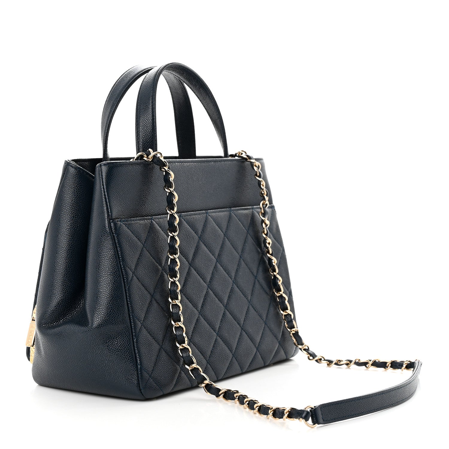 Chanel Caviar Quilted Small Business Affinity Shopping Bag Navy 3 of 10