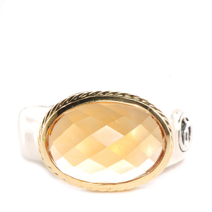 David Yurman Sterling Silver 18k Yellow Gold Citrine Domed Ring 7 1 of 5
