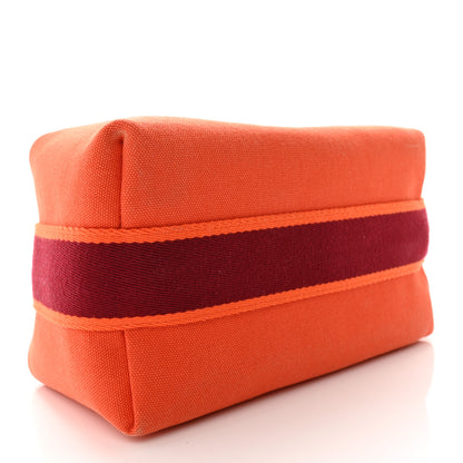 Hermes Canvas Small Bride-A-Brac Pouch Orange Burgundy 4 of 6