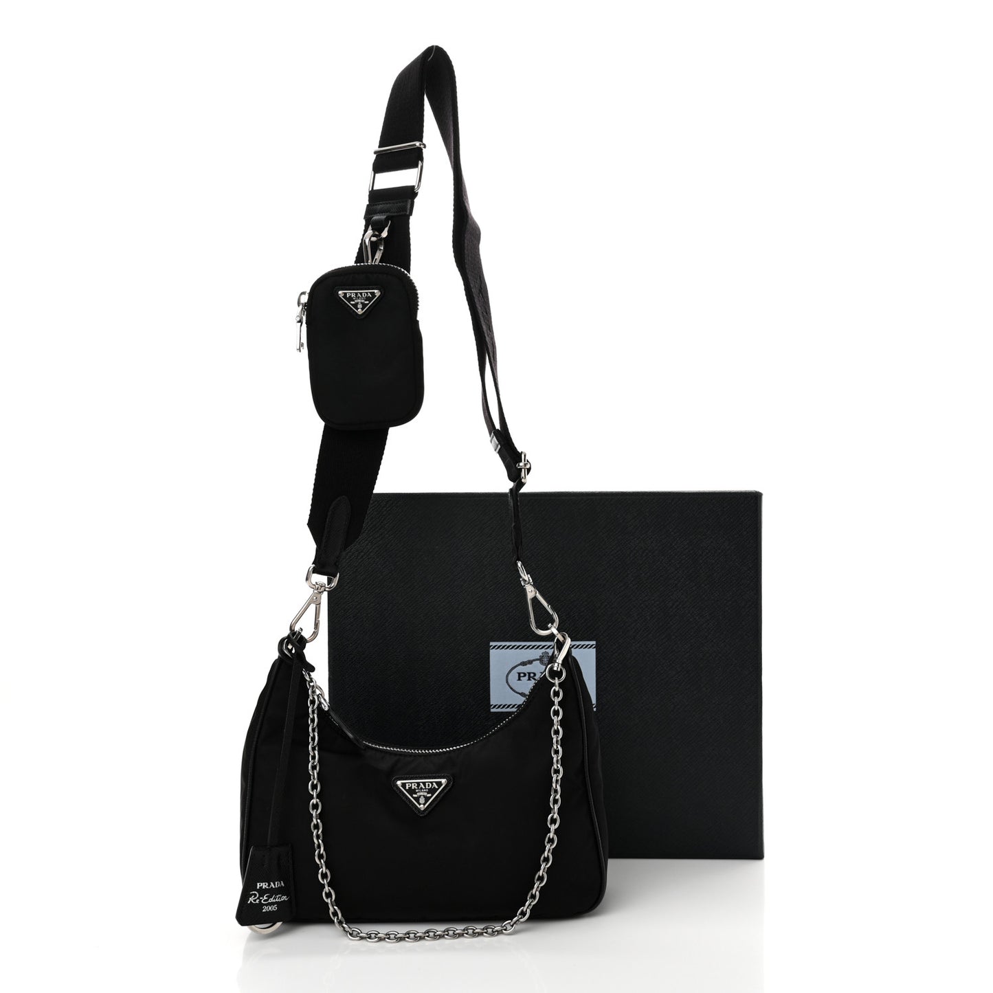 Re-Nylon Saffiano Re-Edition 2005 Shoulder Bag Black