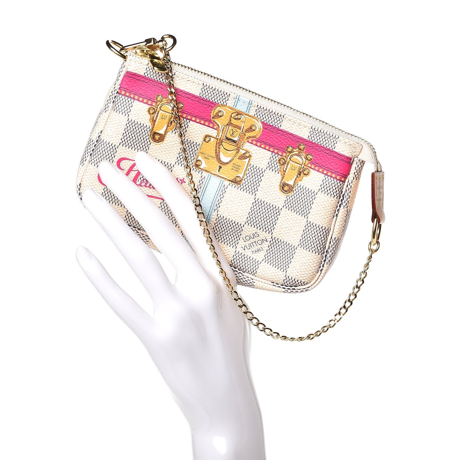 Louis Vuitton Damier Azur Summer Trunks Hawaii Mini Pochette Accessories 2 of 8