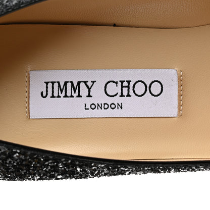 Jimmy Choo Coarse Glitter Abel 100 Pumps 37.5 Black 6 of 8