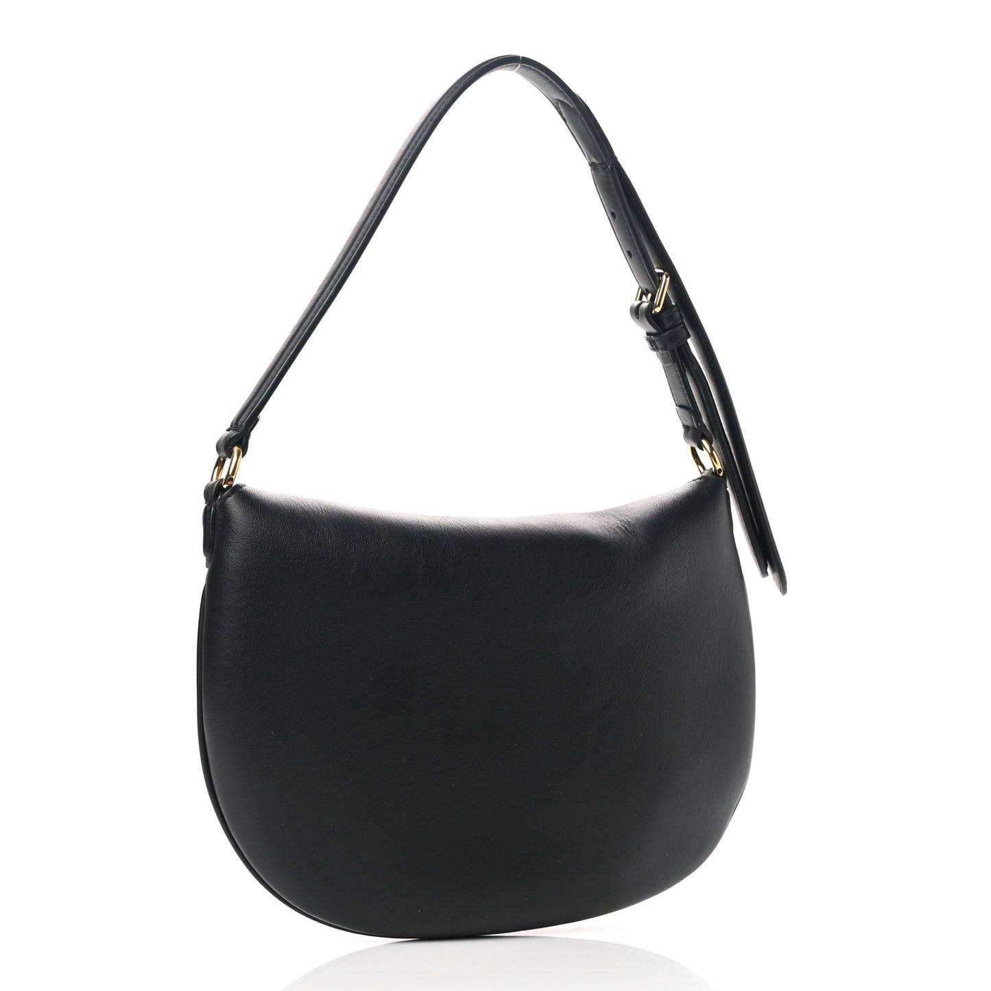 Vitello Grace Suede Small Croissant Hobo Black