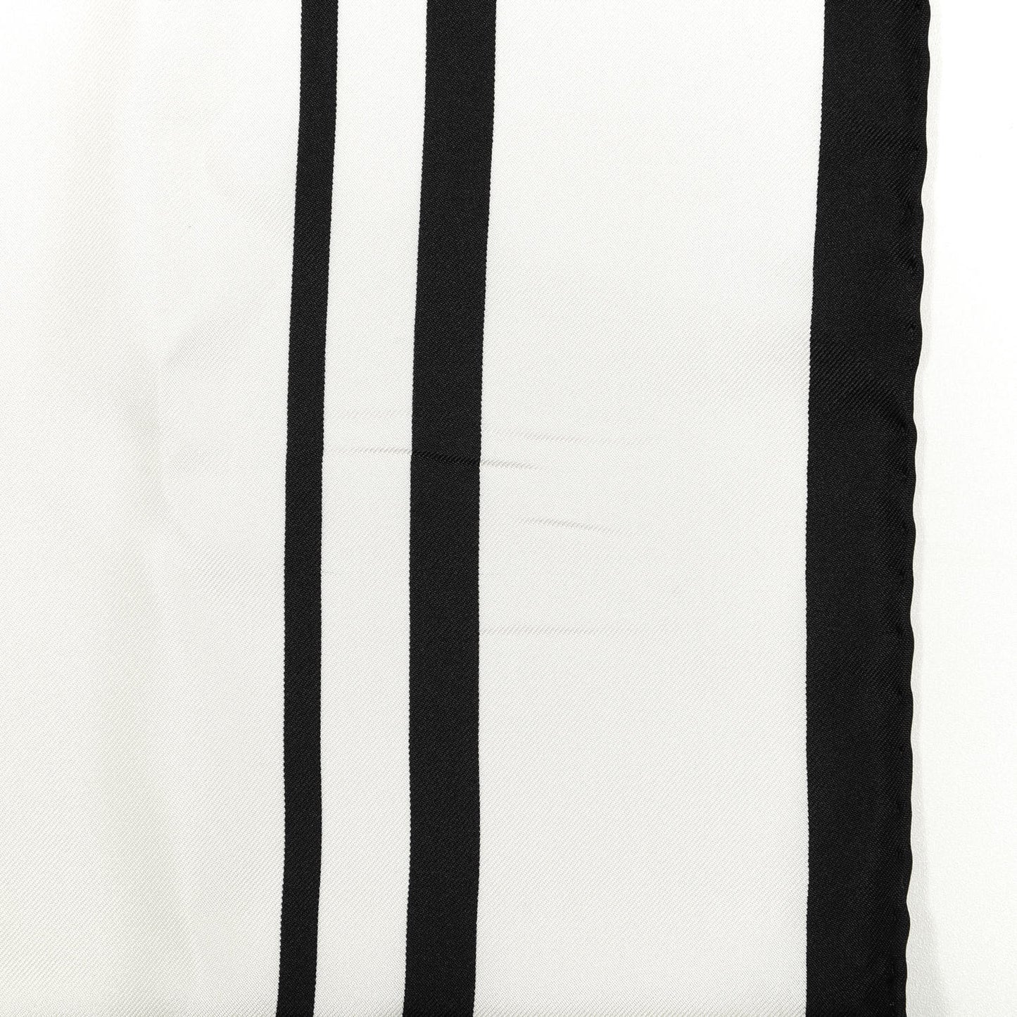 Silk CC Square Scarf White Black