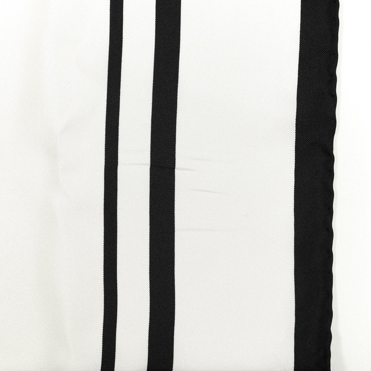 Chanel Silk CC Square Scarf White Black 3 of 4