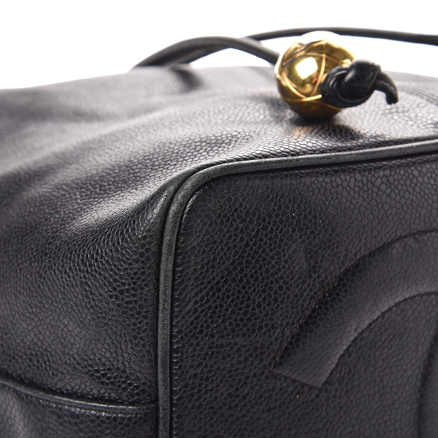 Chanel Caviar CC Drawstring Shoulder Bag Black 9 of 12
