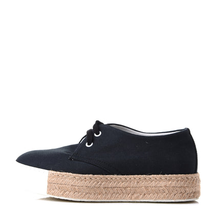 Hermes Cotton Canvas Womens Rosa Espadrille Sneakers 36 Black 1 of 18