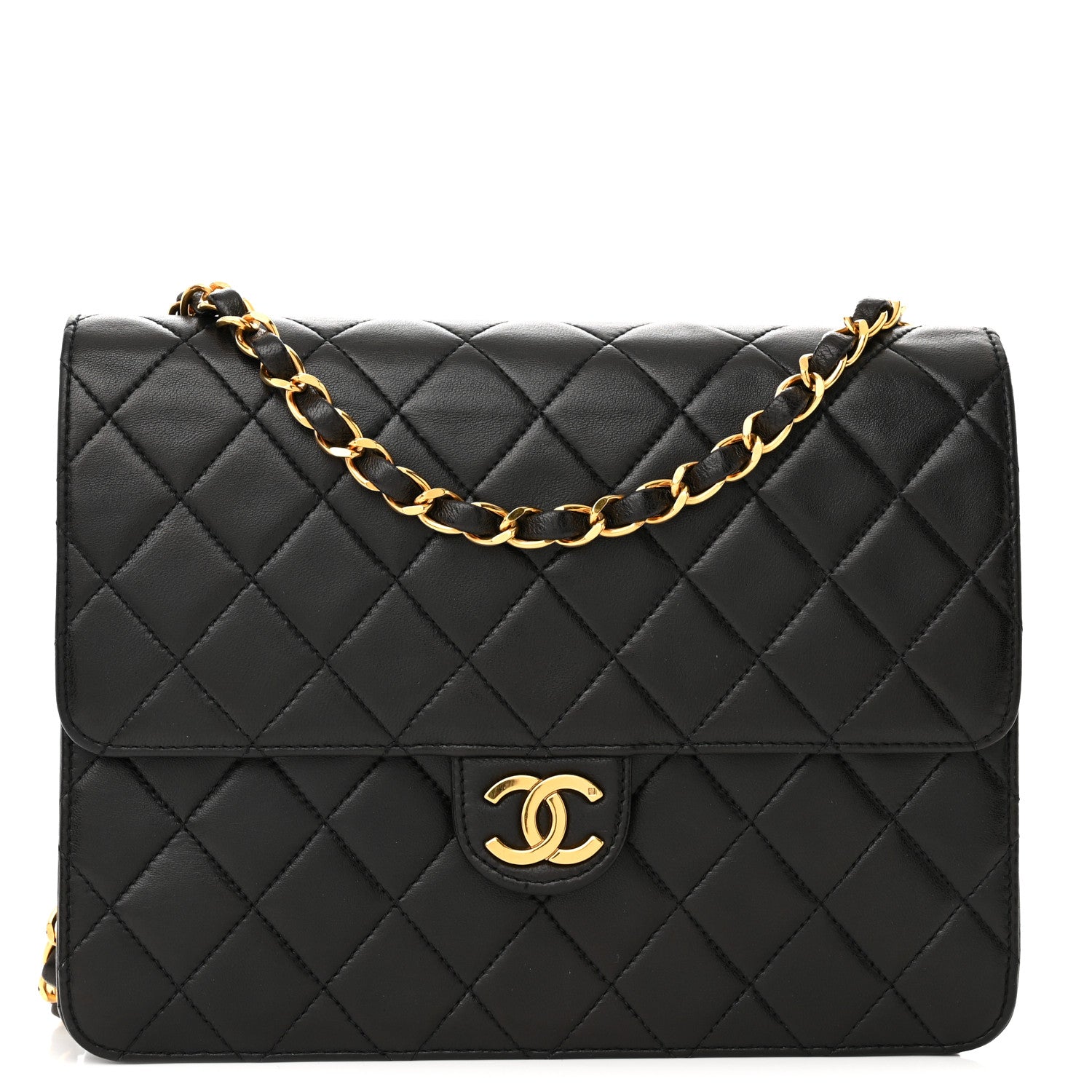 Chanel Lambskin Quilted Small Single Flap Bag Black 1 of 12