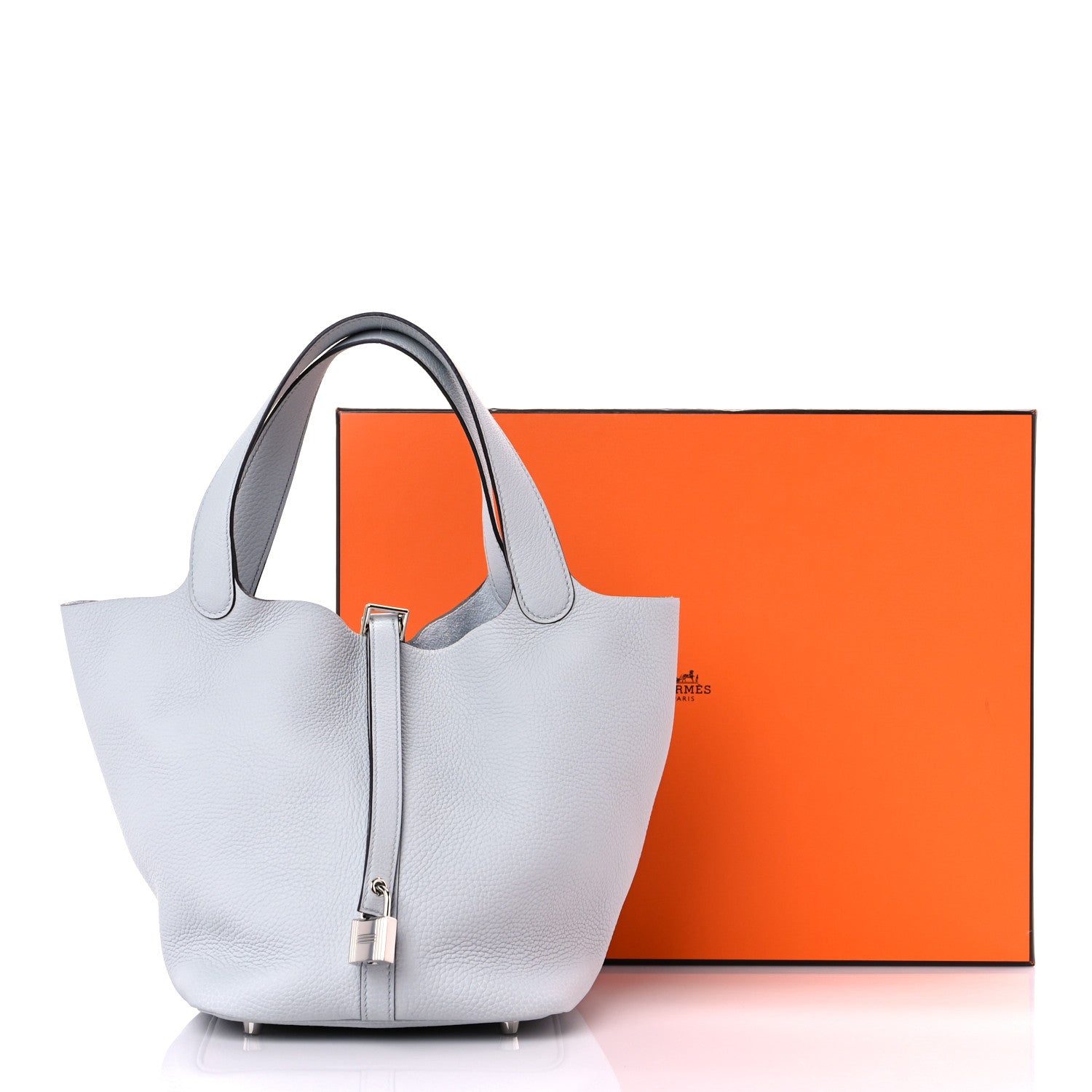 Hermes Taurillon Clemence Picotin Lock 22 MM Bleu Pale 11 of 11