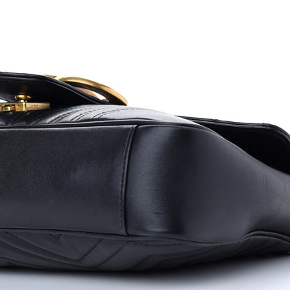 Gucci Calfskin Matelasse Medium GG Marmont Shoulder Bag Black 13 of 13