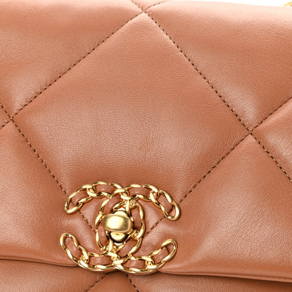 Chanel Lambskin Quilted Large Chanel 19 Flap Brown 10 of 10