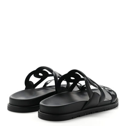 Hermes Nappa Extra Sandals 36.5 Black 4 of 8