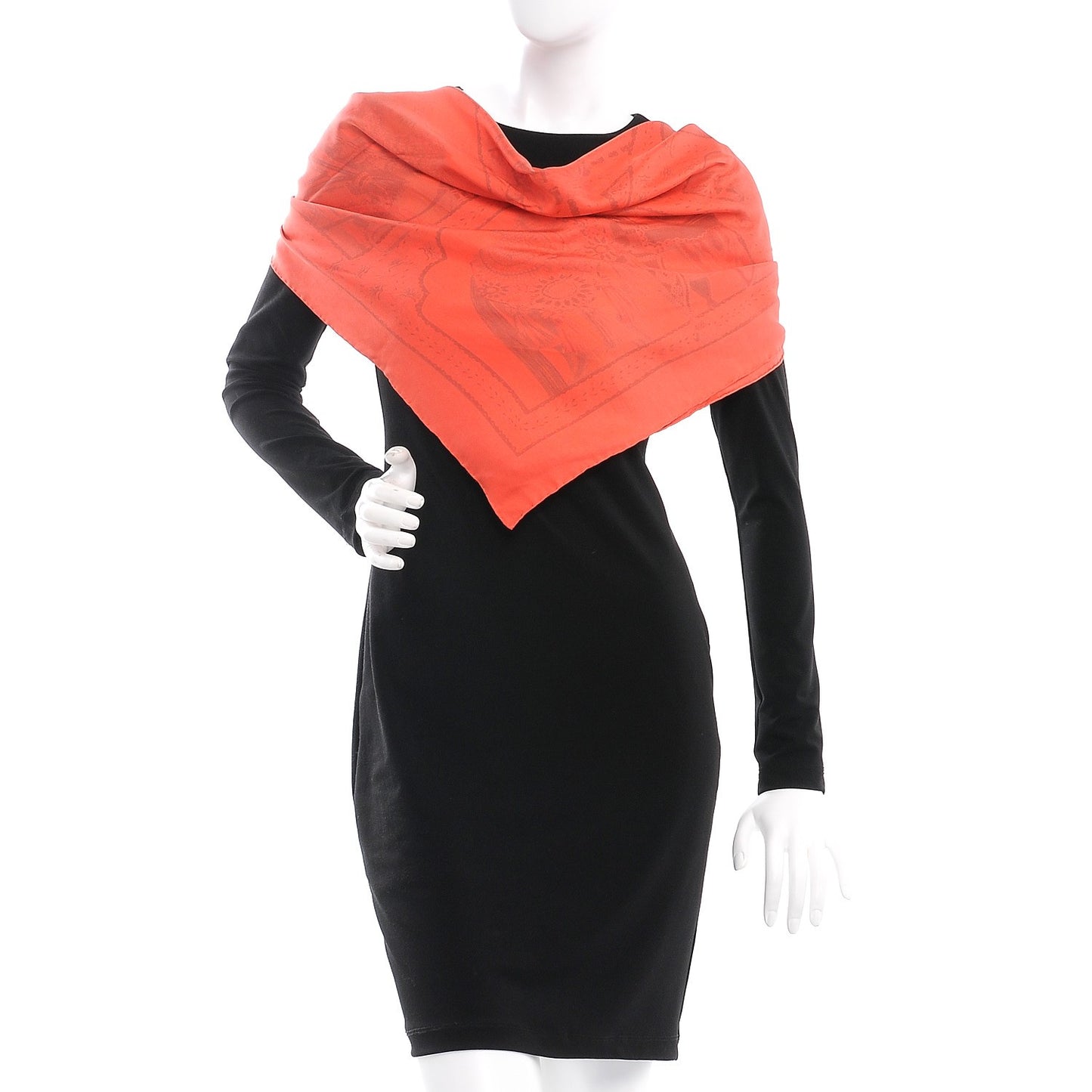Silk Dip Dye La Danse Du Cheval Marwari Scarf 90 Grenadine Corail Rouge