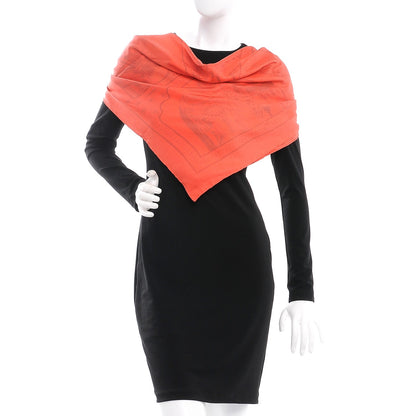 Hermes Silk Dip Dye La Danse Du Cheval Marwari Scarf 90 Grenadine Corail Rouge 2 of 5