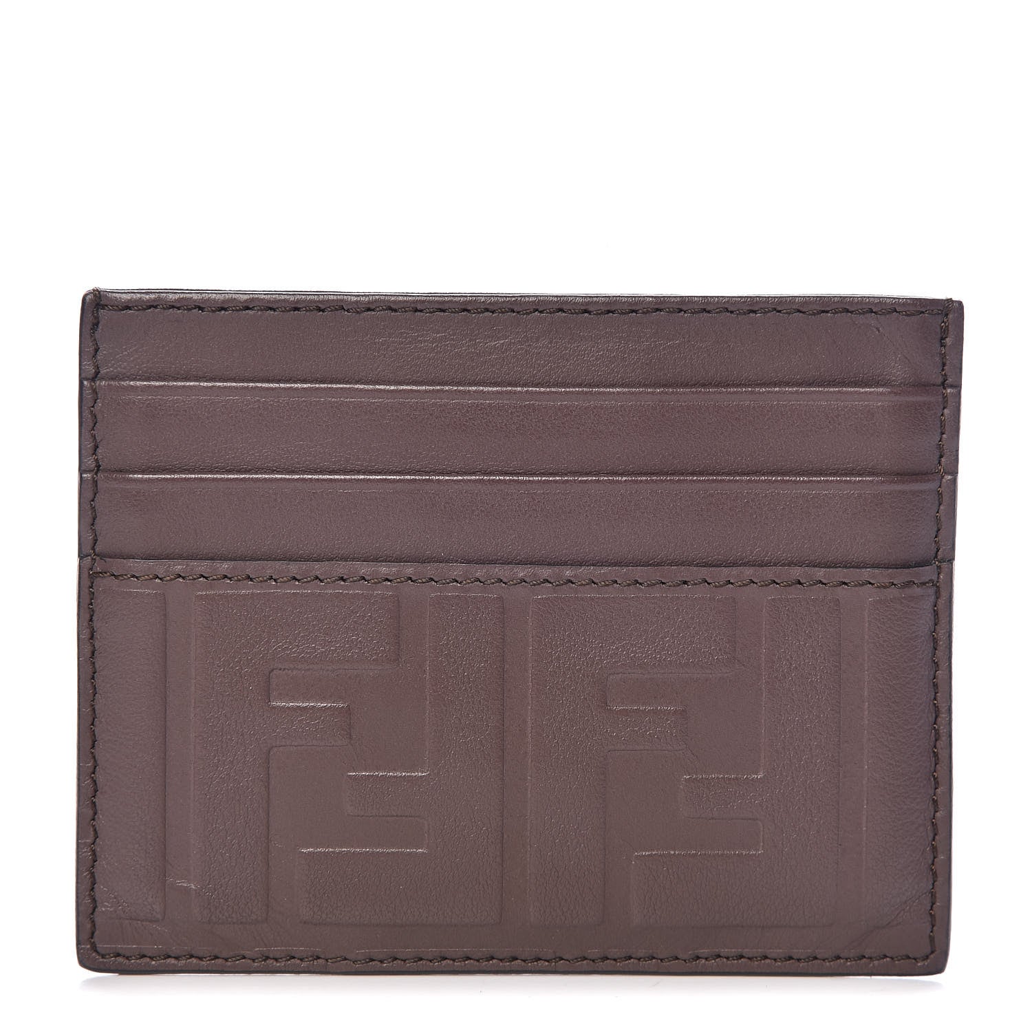 Fendi Vitello Grace FF 1974 Embossed Card Holder Moresco 1 of 8