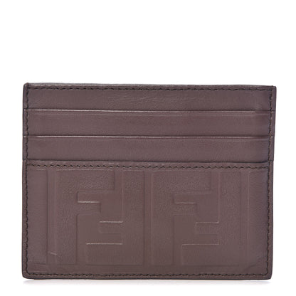 Fendi Vitello Grace FF 1974 Embossed Card Holder Moresco 1 of 8