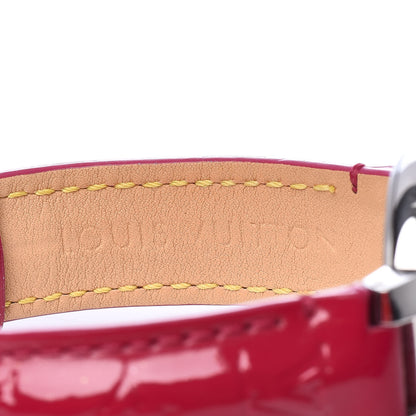 Louis Vuitton Stainless Steel Vernis Diamond 28mm Tambour Quartz Watch Red 7 of 8