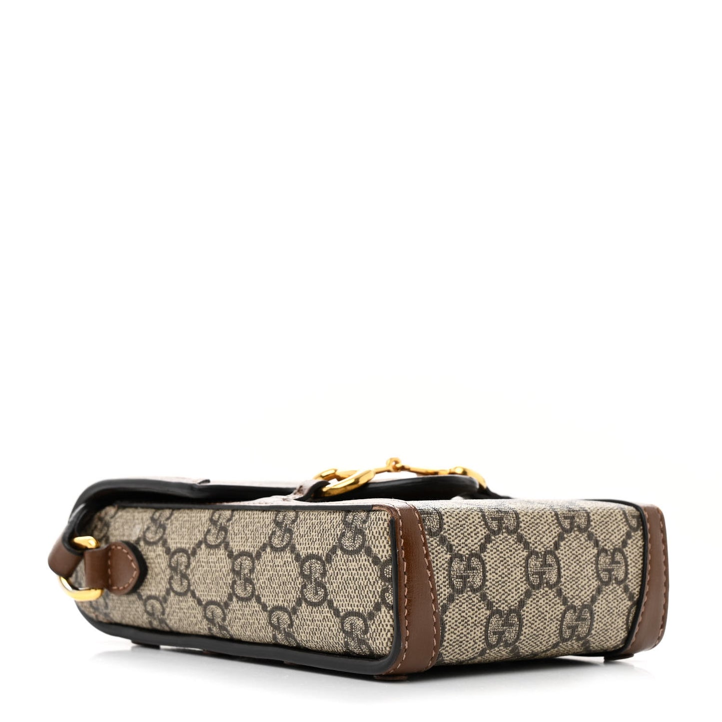 GG Supreme Monogram Mini Horsebit 1955 Crossbody Bag Beige Brown Sugar