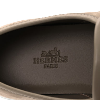 Hermes Suede Goatskin Nappa Jour Loafers 36 Beige 9 of 11