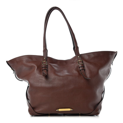 Burberry Soft Calfskin House Check Medium Salisbury Tote Dark Tan 1 of 14