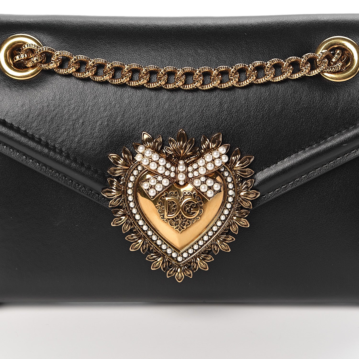 Dolce & Gabbana Smooth Calfskin Mini Devotion Crossbody Bag Black 9 of 10