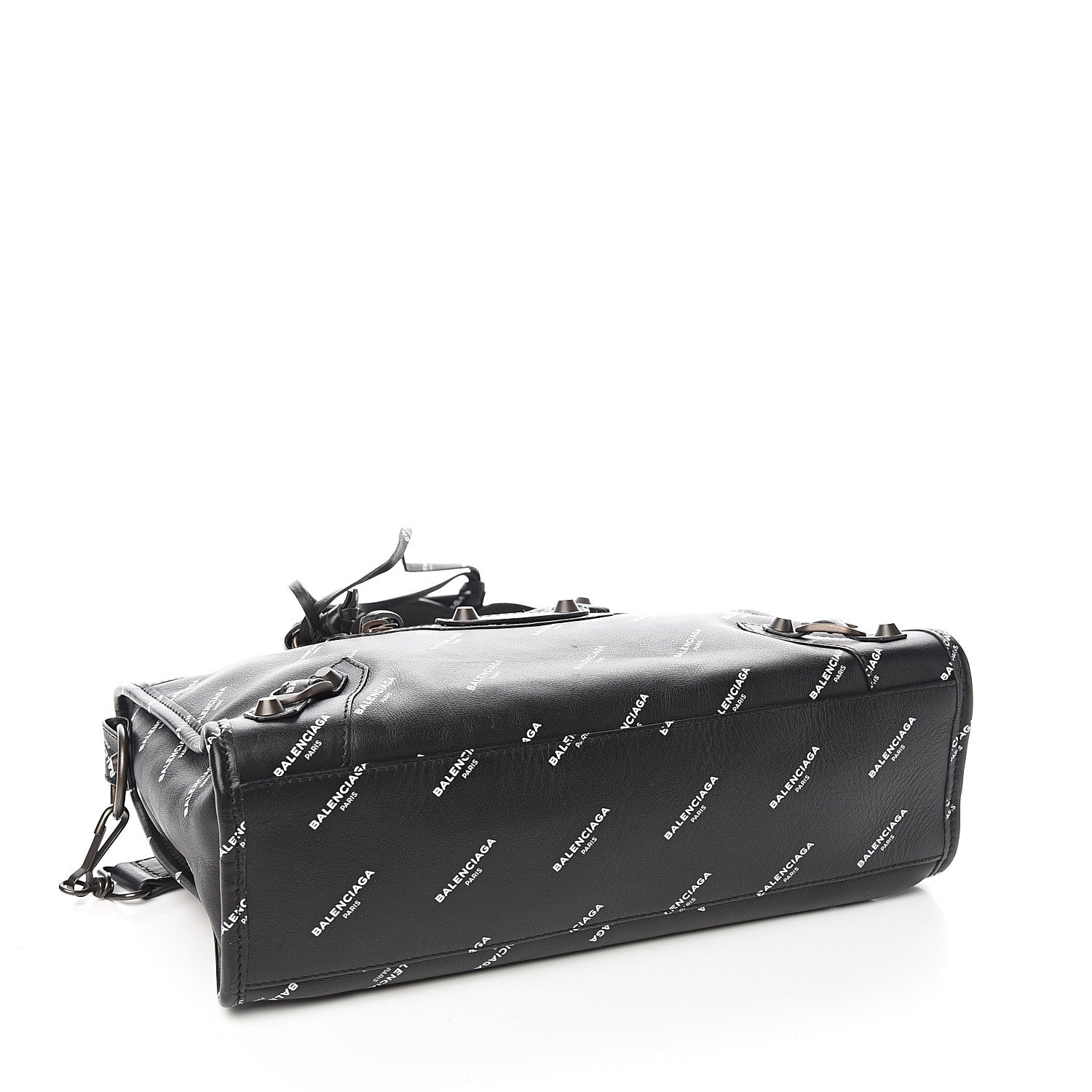Balenciaga Veau Allover Logo Classic Hardware S City Black White 3 of 9