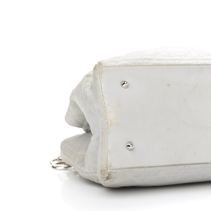 Christian Dior Lambskin Cannage Soft East West Tote White 8 of 13