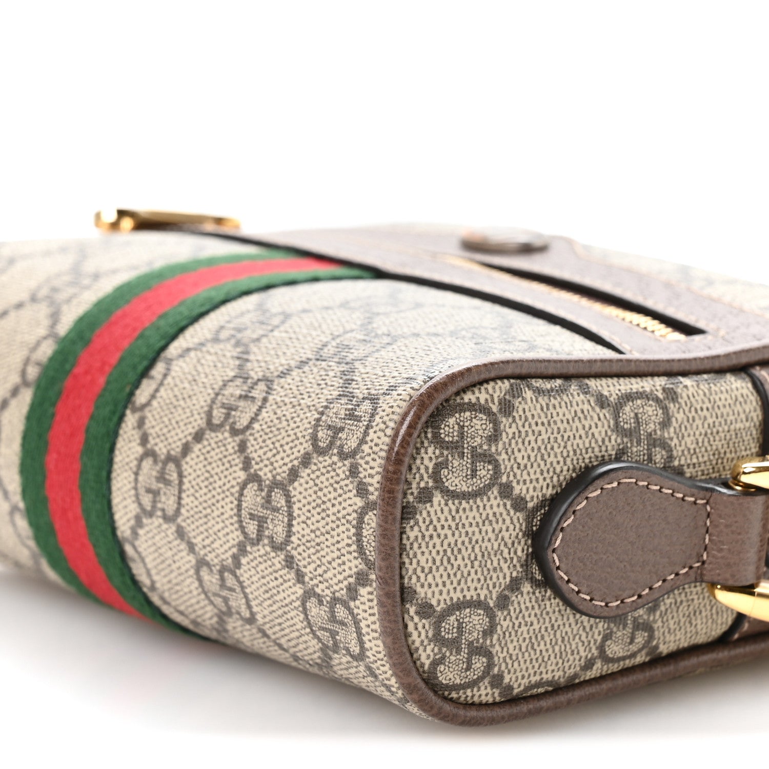 Gucci GG Supreme Monogram Web Mini Ophidia Shoulder Bag Brown 10 of 10