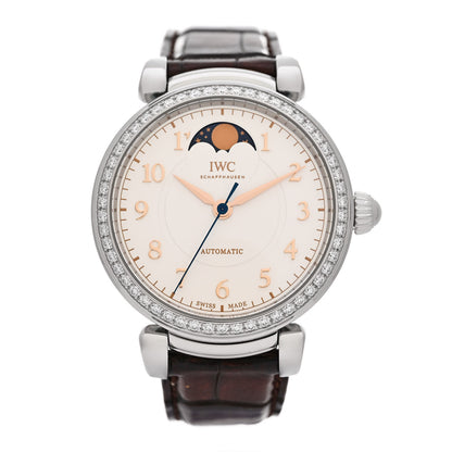 IWC Stainless Steel Alligator Diamond Bezel 36mm Da Vinci Moon Phase Automatic Watch IW459307 1 of 5