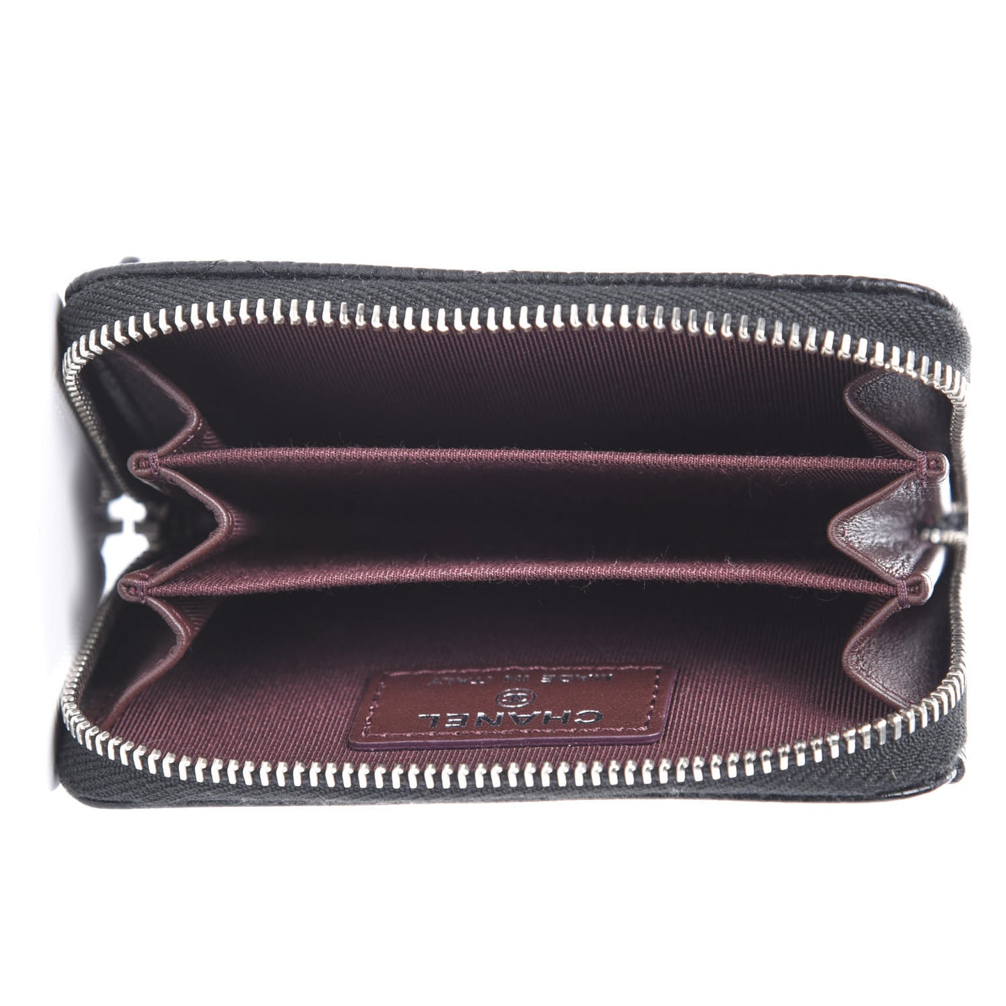 Caviar Quilted Zip Coin Purse Black