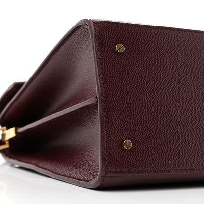 Saint Laurent Grain de Poudre Medium Classic Monogram Cassandra Top Handle Rouge Legion 10 of 12