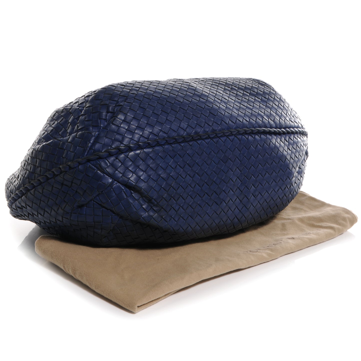 Nappa Intrecciato Large Belly Veneta Hobo Sapphire