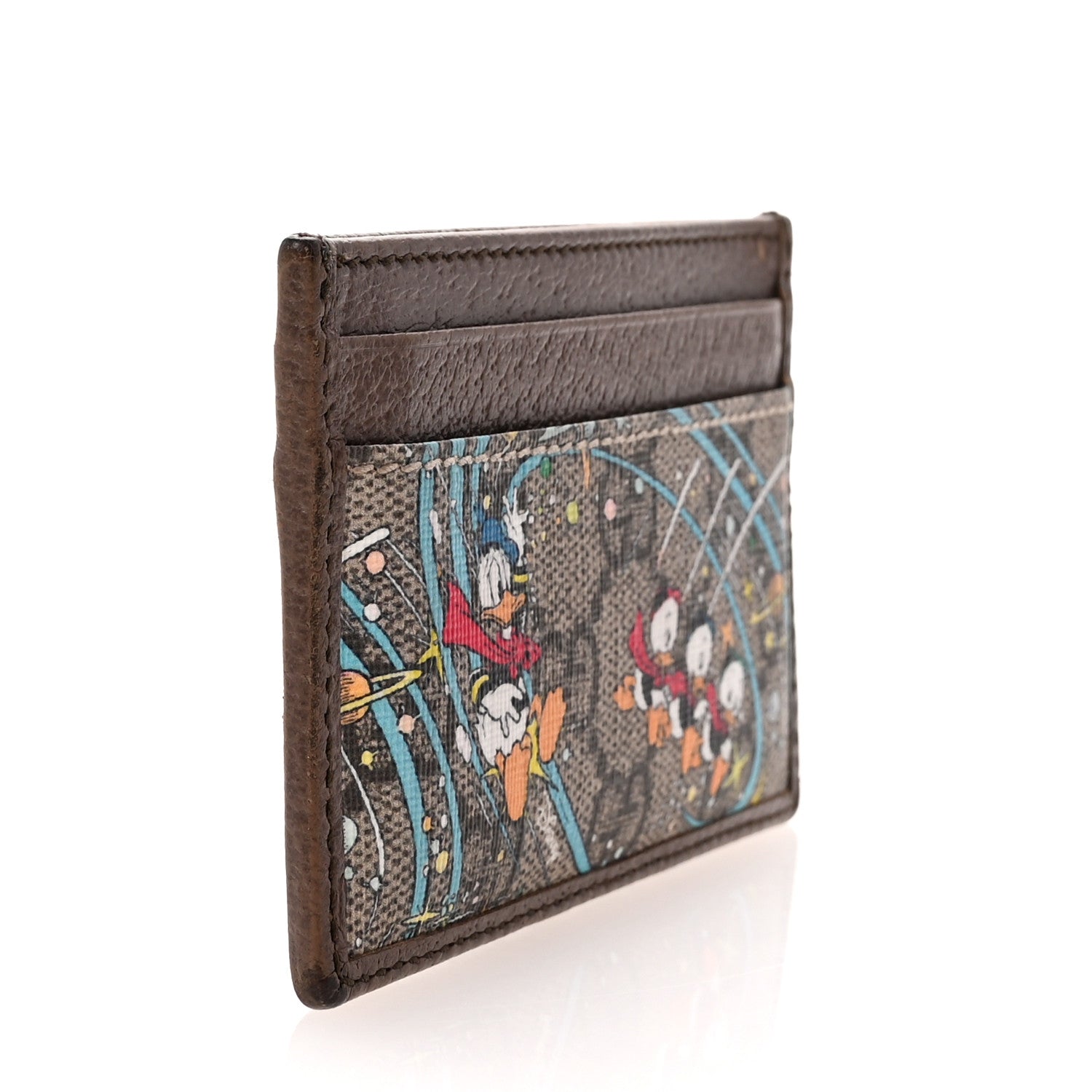 Gucci X DISNEY GG Supreme Monogram Donald Duck Card Holder Beige New Acero 3 of 7