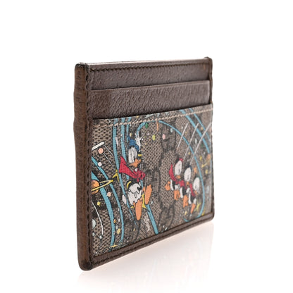 Gucci X DISNEY GG Supreme Monogram Donald Duck Card Holder Beige New Acero 3 of 7