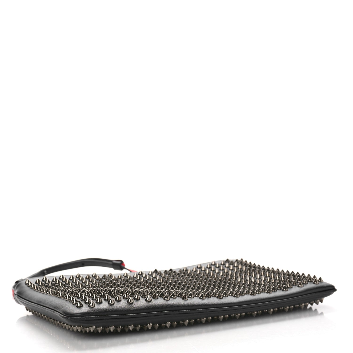 Christian Louboutin Calfskin Studded Loubiposh Clutch Black 4 of 8