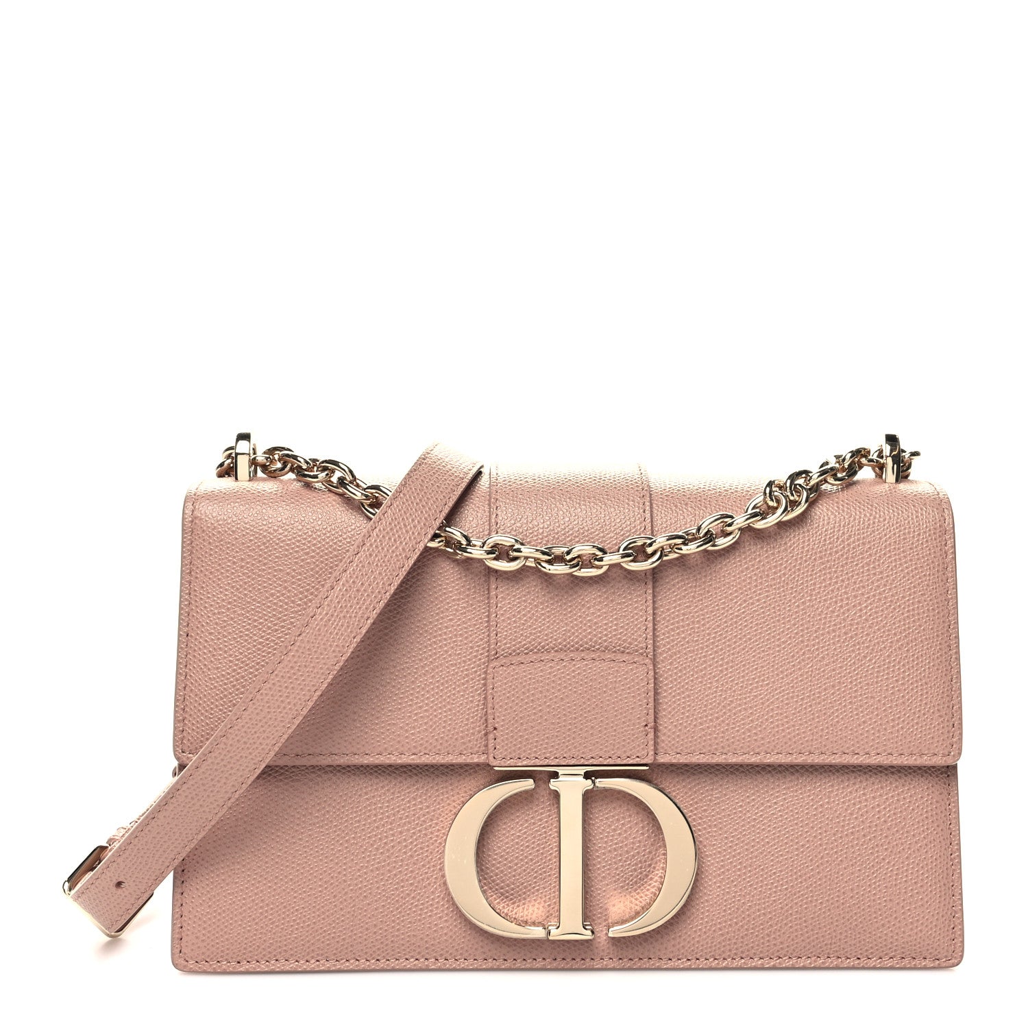 Christian Dior Grained Calfskin Embossed 30 Montaigne Chain Flap Bag Blush 1 of 9