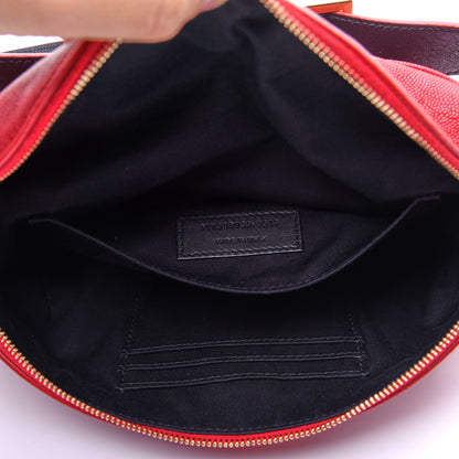 Saint Laurent Grain De Poudre Monogram Belt Bag Rouge Eros 10 of 13
