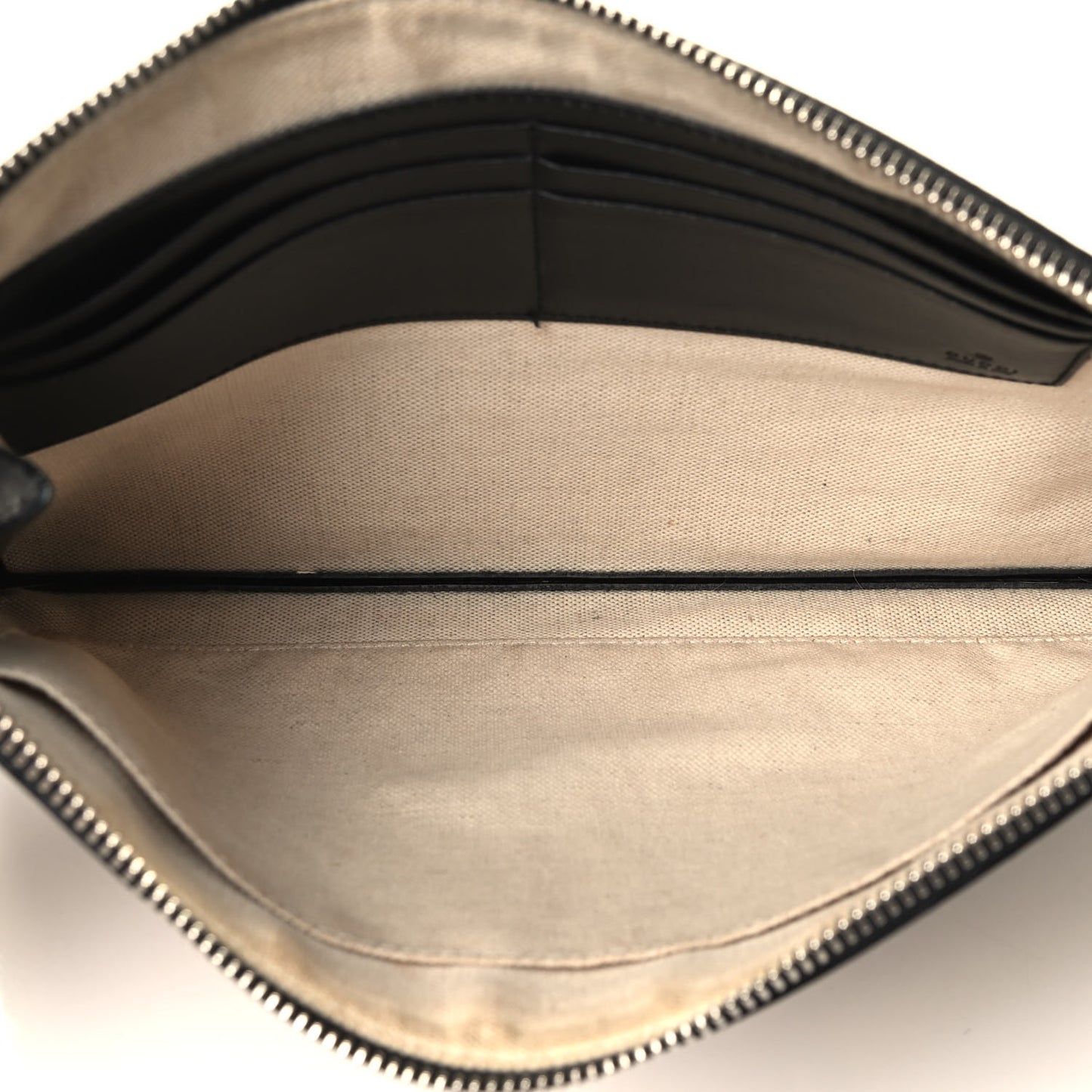 GG Supreme Monogram Tiger Zip Wristlet Pouch Beige