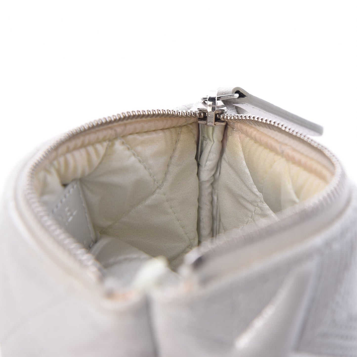 Metallic Lambskin Star Embossed Coin Purse Case Silver