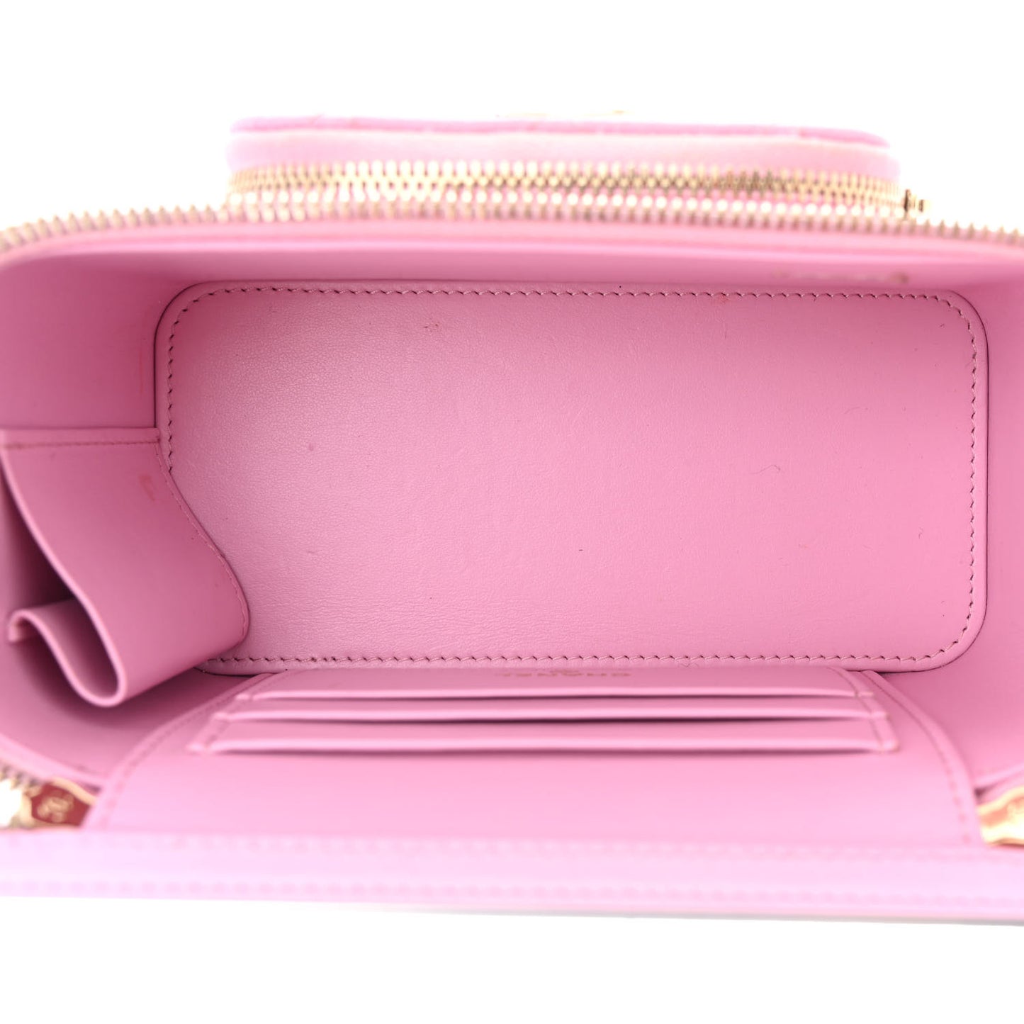 Caviar Quilted Top Handle Pocket Vanity Case Lilac