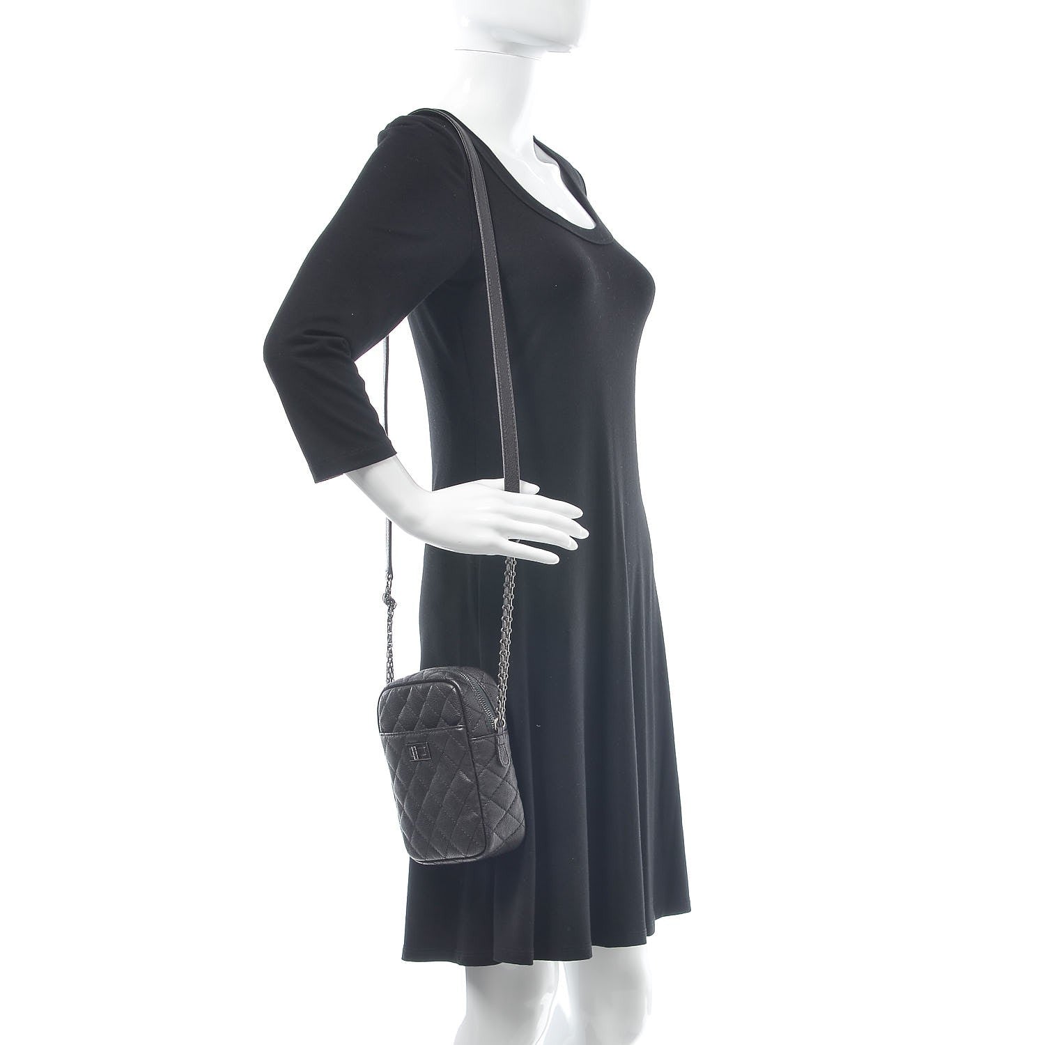 Chanel Grained Calfskin Quilted Reissue Camera Case Black 2 of 7