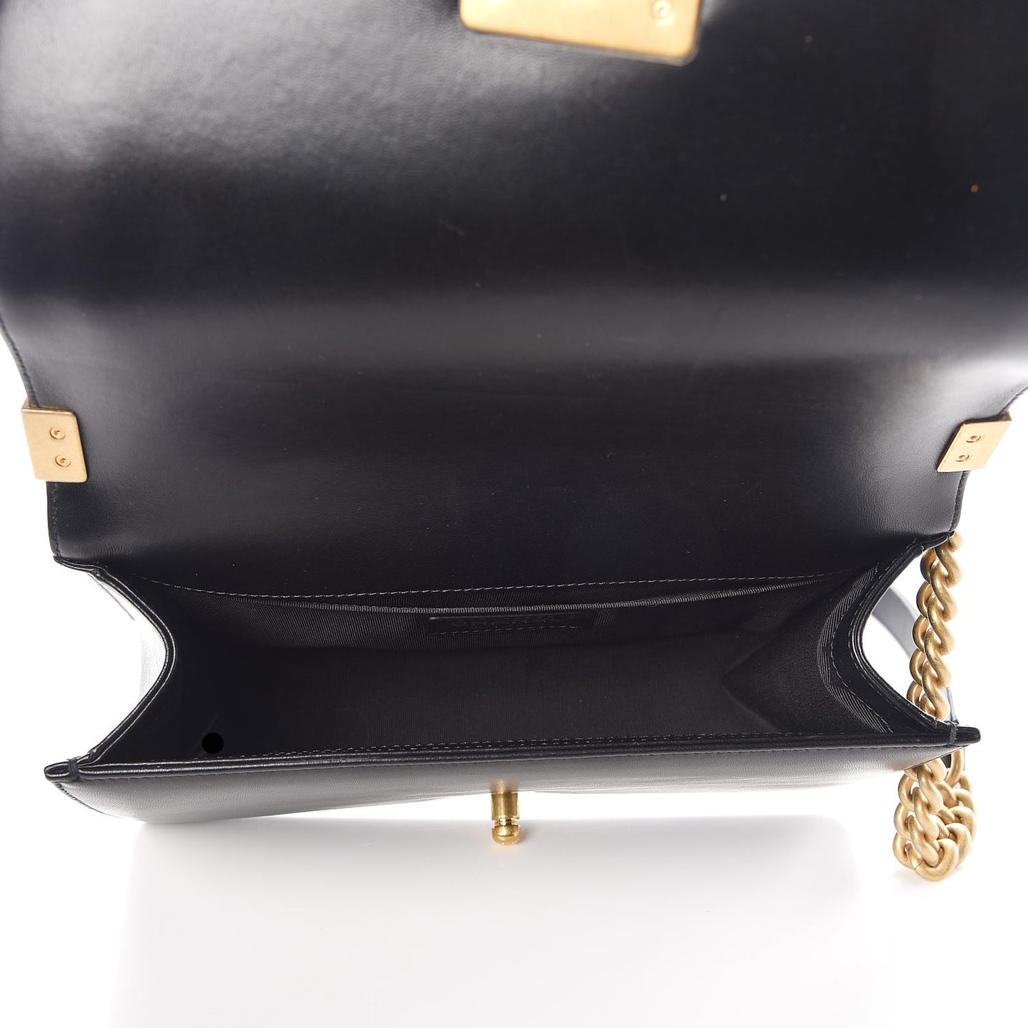 Lambskin Quilted Medium Boy Flap Black