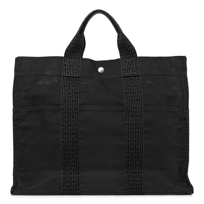 Hermes Canvas Herline MM Tote Grey 1 of 13